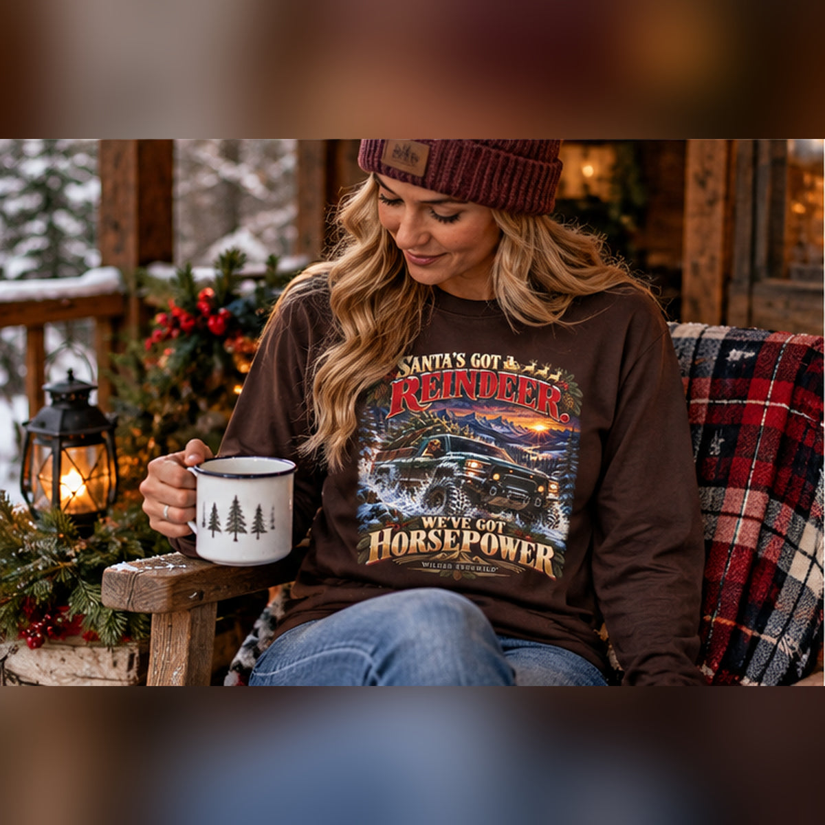 Santa’s Got Reindeer. We’ve Got Horsepower | Men’s 4WD Long Sleeve Tee