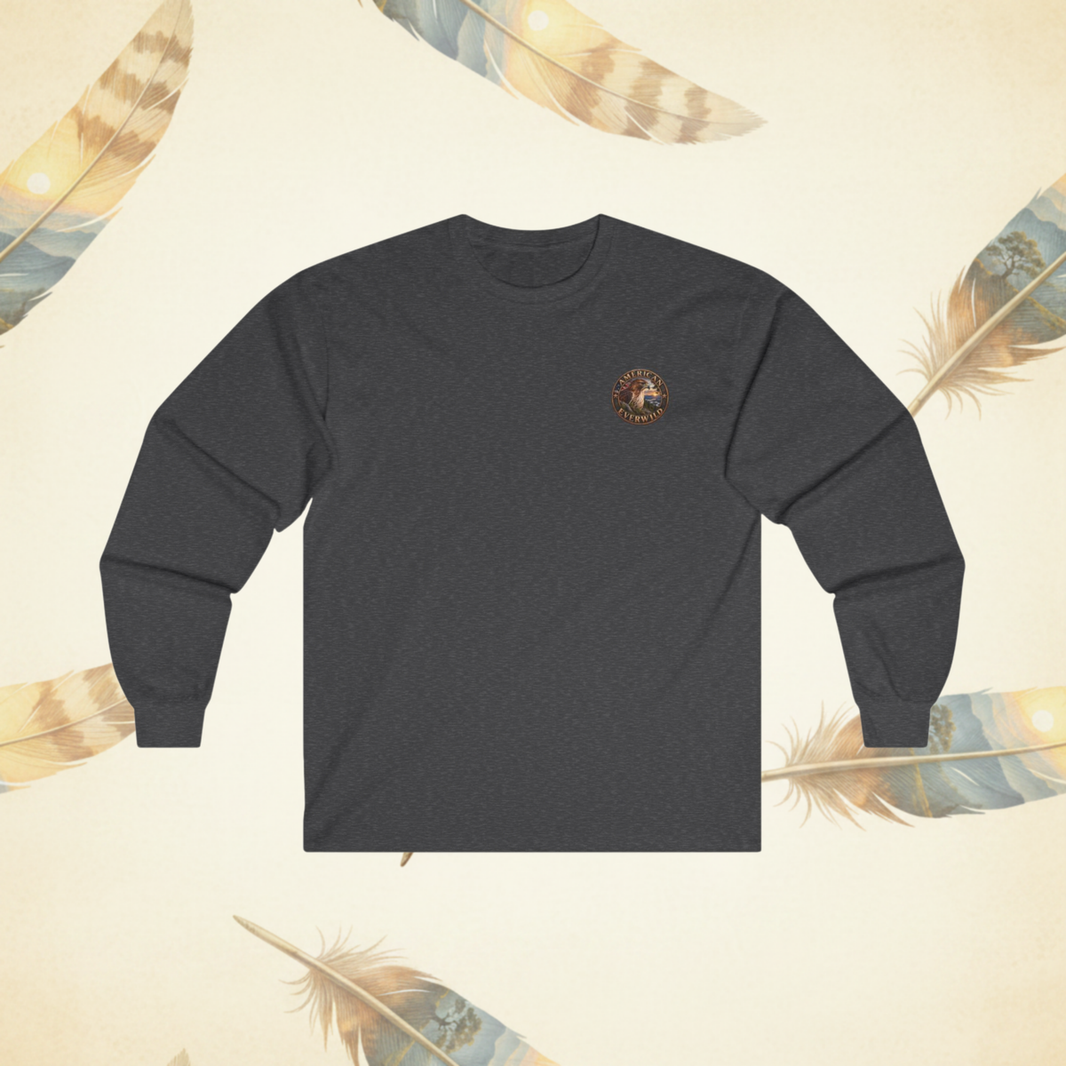 Long Sleeve Tee — “My People Skills are Better in the Woods” Rustic Nature Graphic