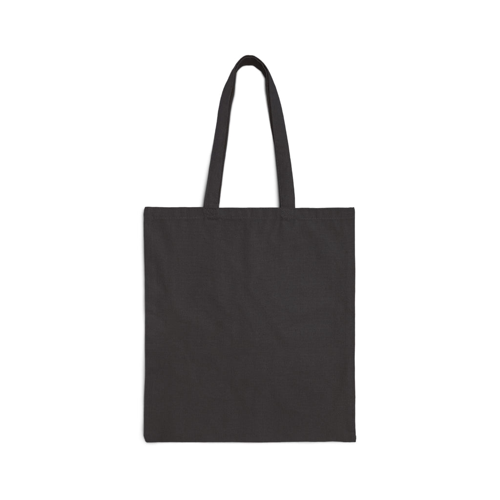 Black canvas tote bag with two handles, no visible graphic