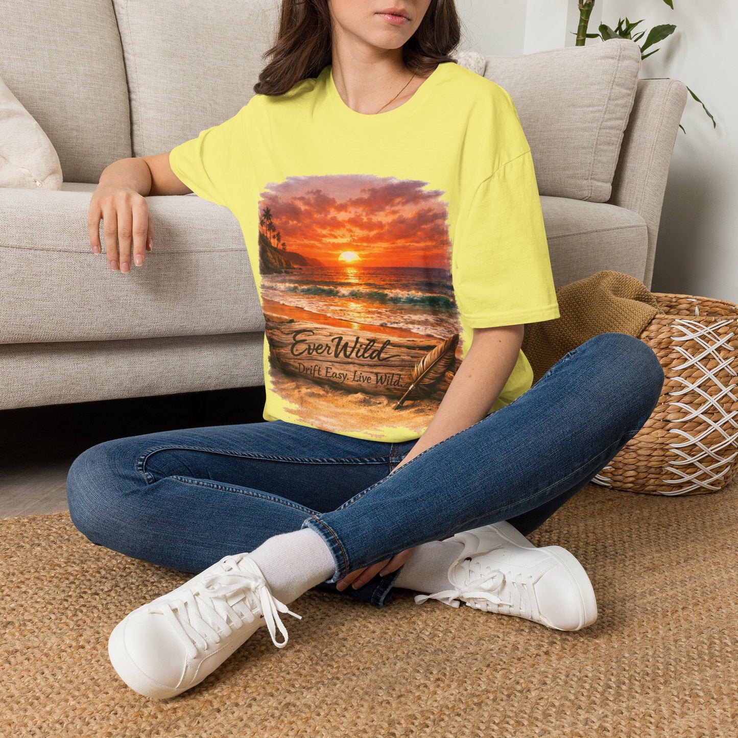 Drift Easy, Live Wild — EverWild Scenic Ocean Sunset Tee