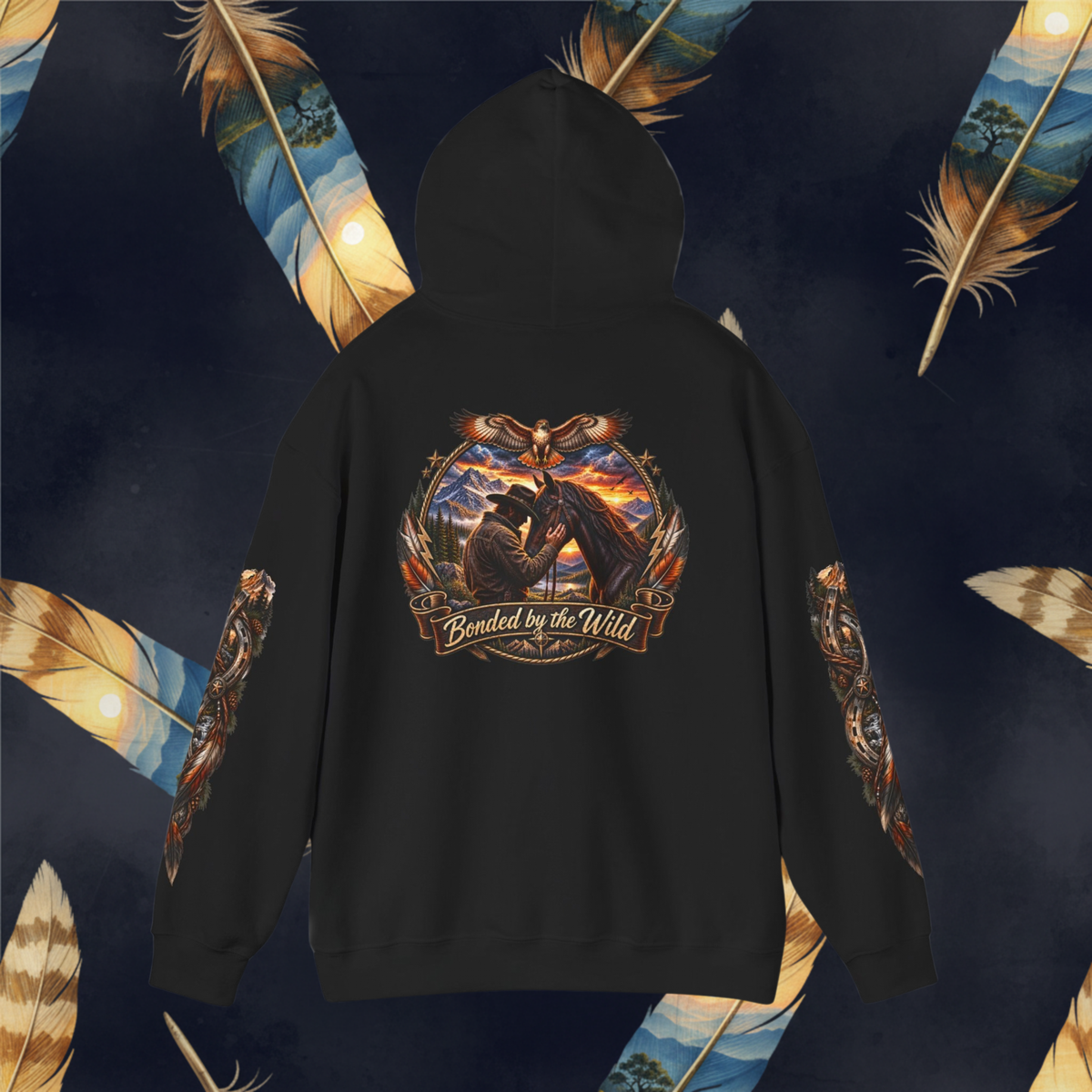 Bonded by the Wild—Horse and Rider Graphic Men's Hoodie