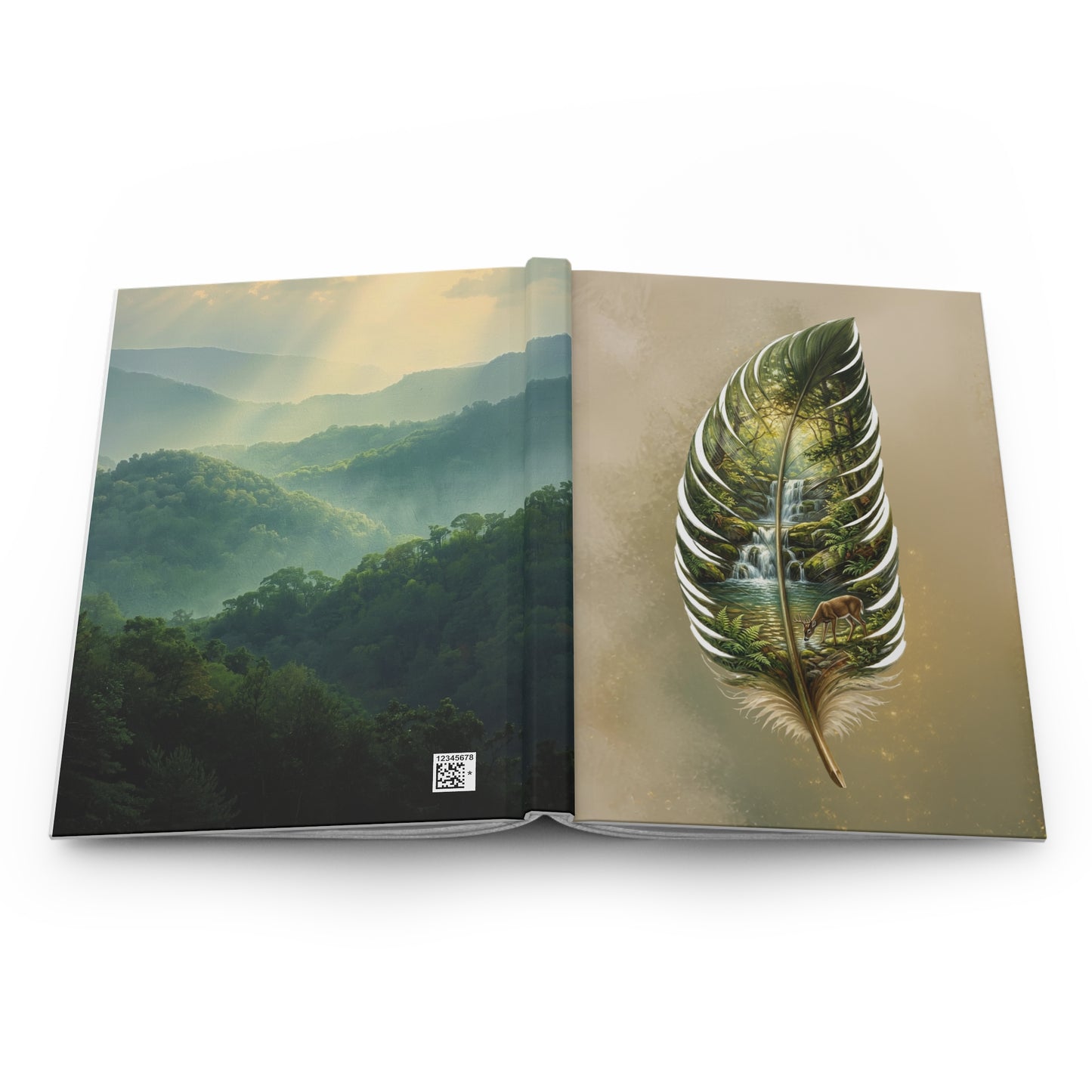 EverWild Nature Feather Hardcover Journal — Forest Scene Notebook
