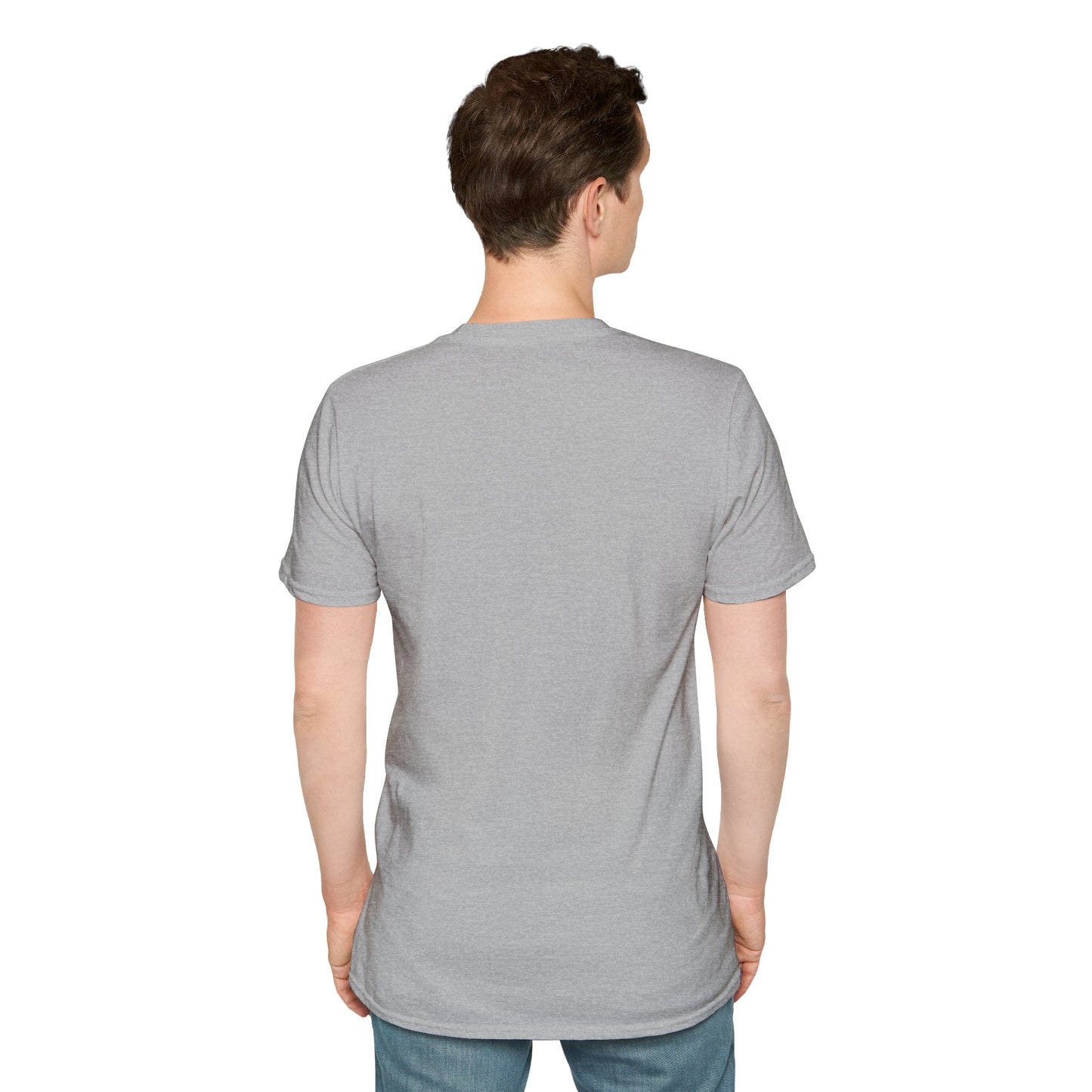 Sport grey crew-neck T-shirt with plain back