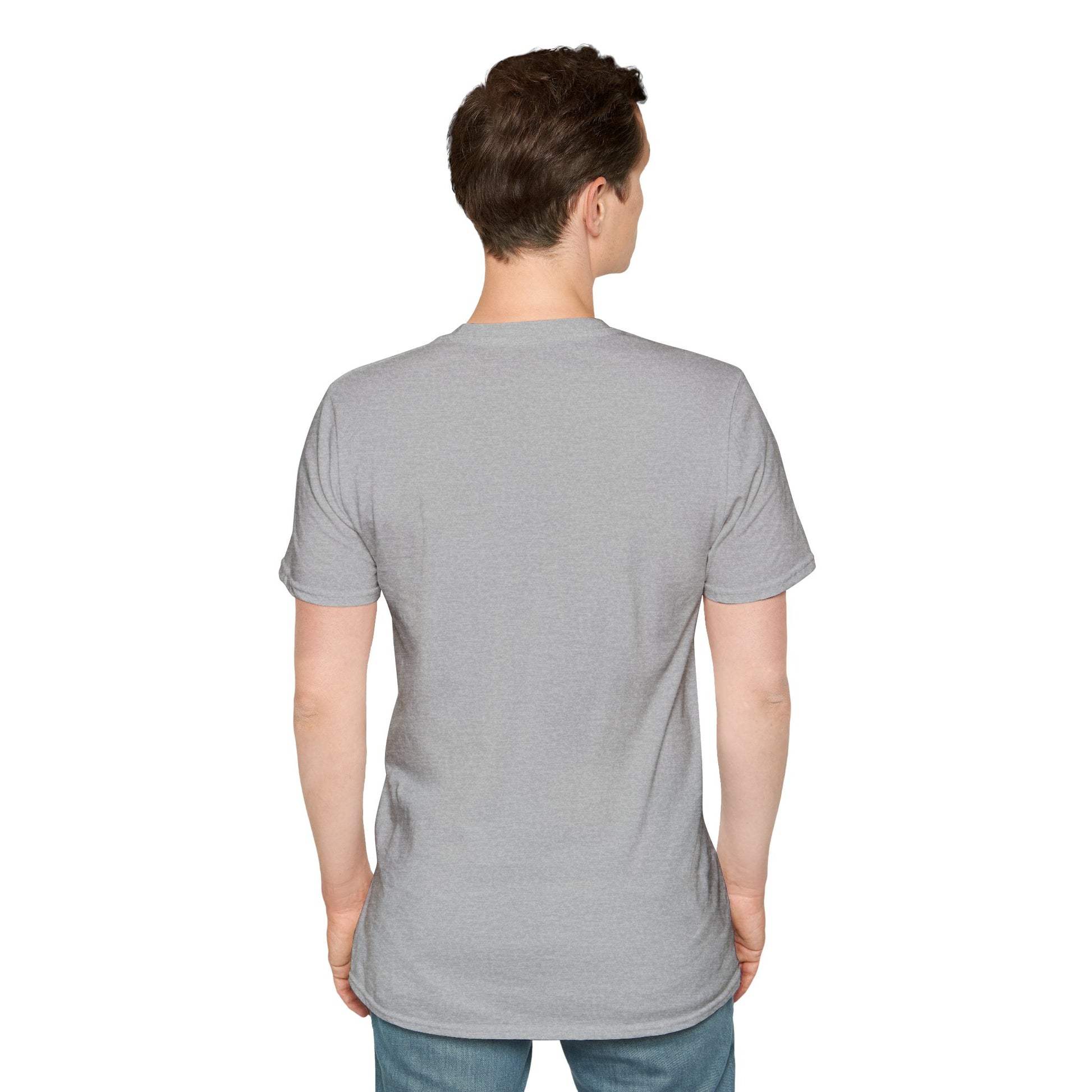 Sport grey crew-neck T-shirt with plain back