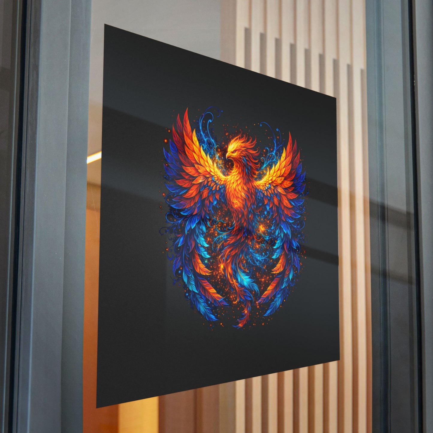 Fiery Phoenix Die‑Cut Sticker — Urban EverWild Mythic Bird