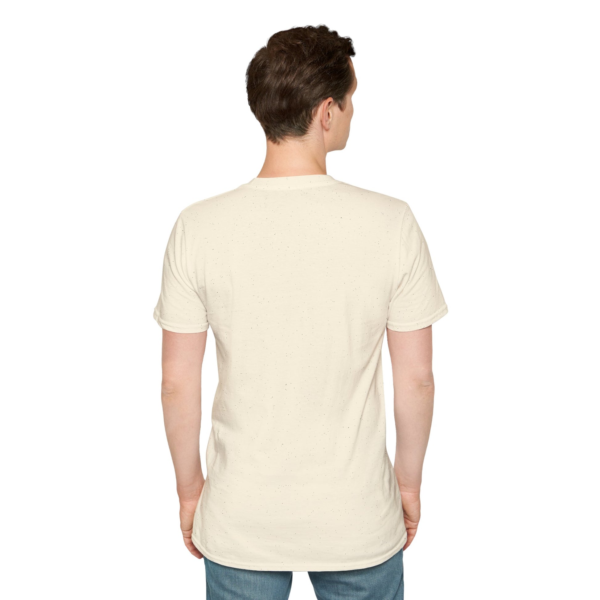 Natural crew-neck T-shirt with plain back