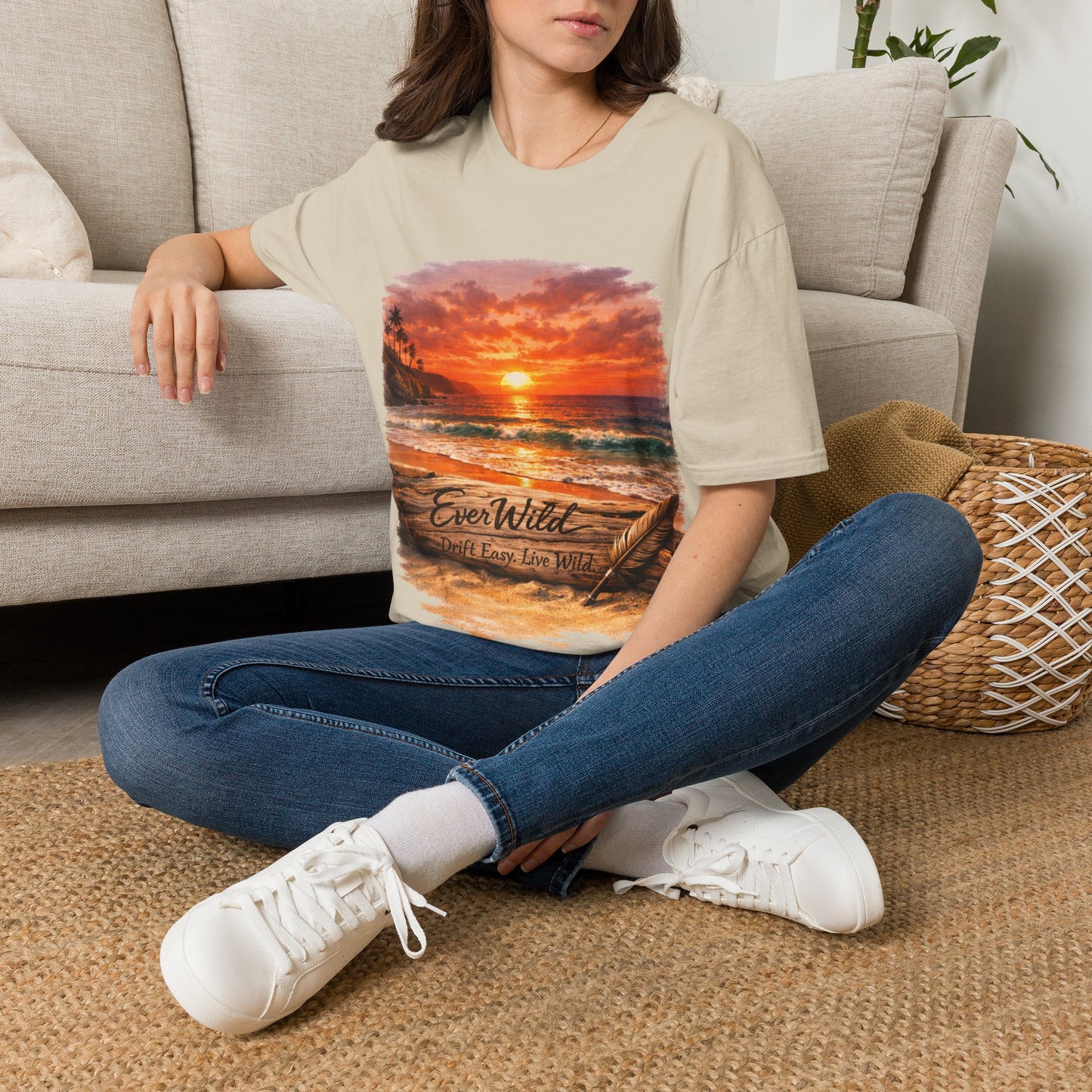 Drift Easy, Live Wild — EverWild Scenic Ocean Sunset Tee