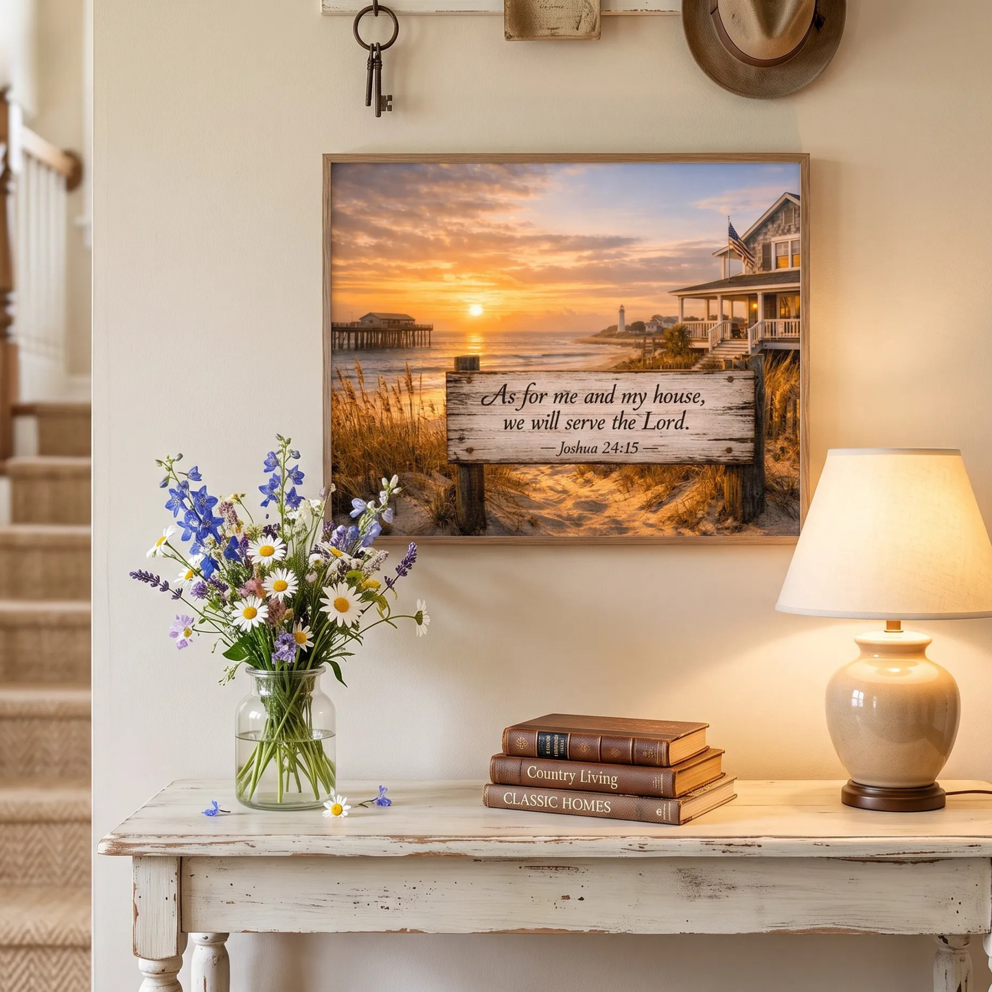 As for Me and My House — Joshua 24:15 Coastal Scripture Canvas