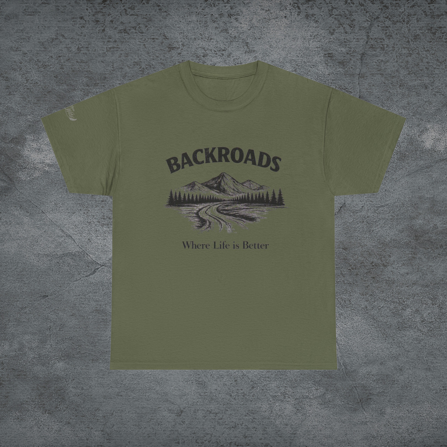 Backroads Tee — 'Where Life Is Better' Mountain Graphic T-Shirt