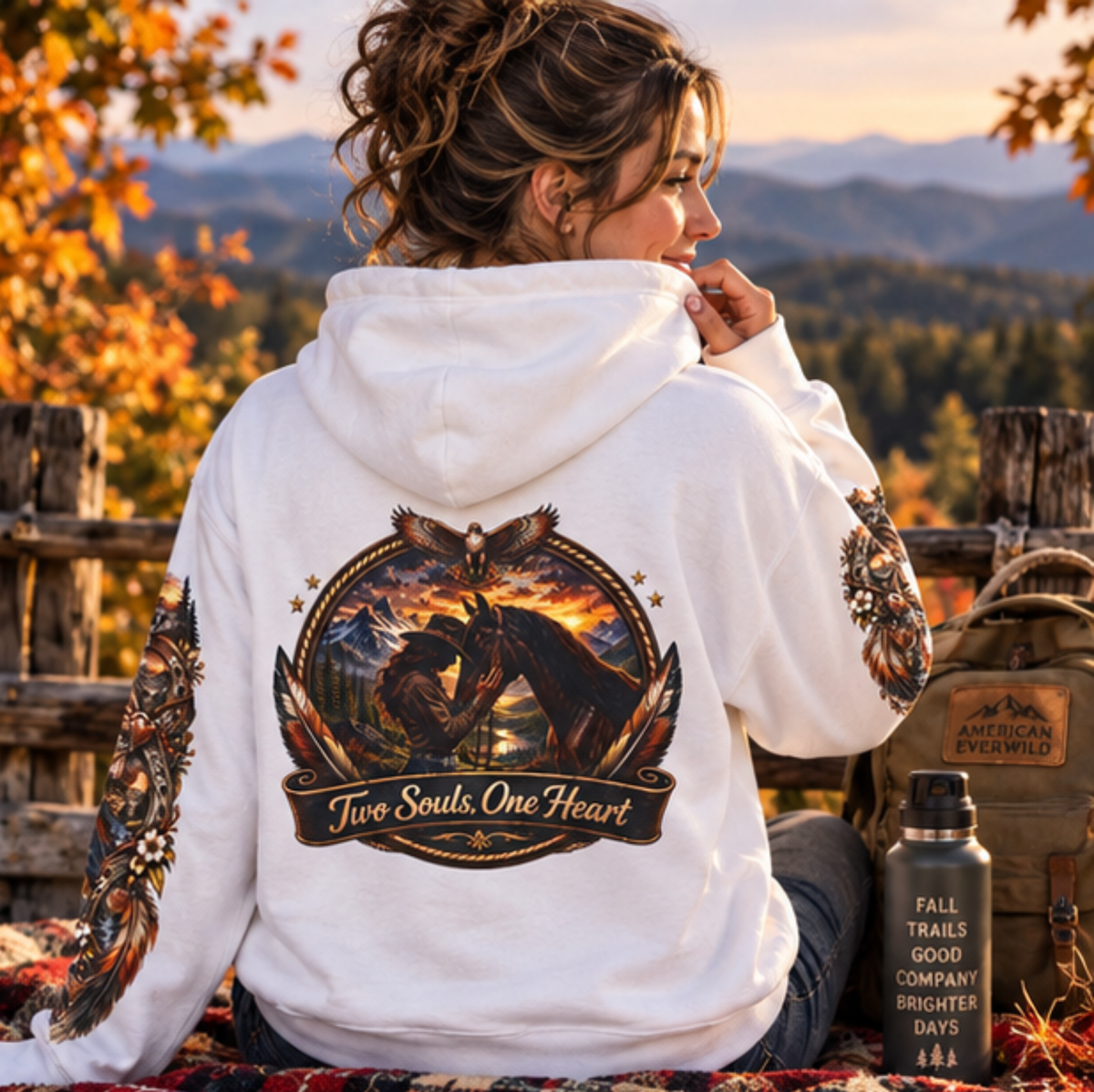 Two Souls— One Heart Horse and Rider-Women's Hoodie