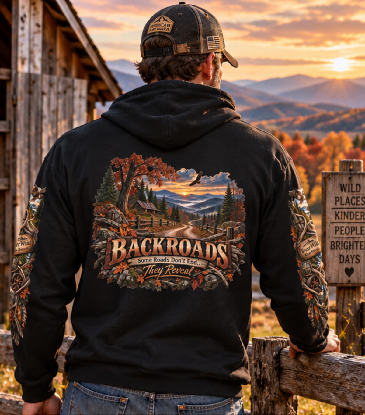 Backroads Men's Hawk Hoodie — “Some Roads Don’t End, They Reveal”