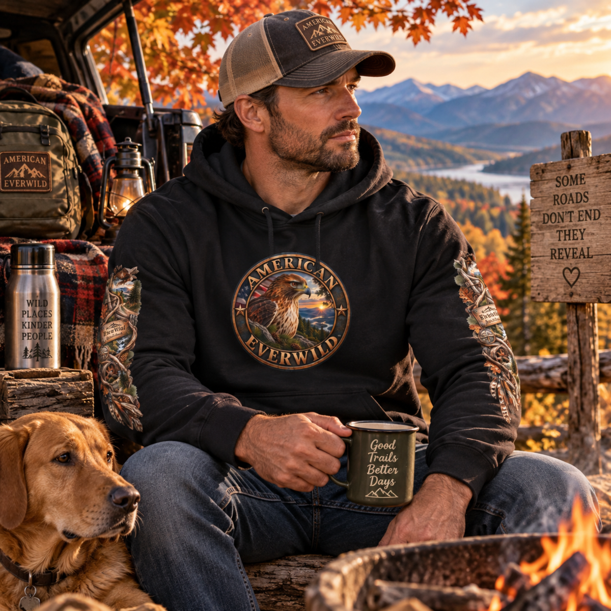 Backroads Men's Hawk Hoodie — “Some Roads Don’t End, They Reveal”