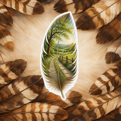 Feather Landscape Magnet — Custom Shape Scenic Fridge Magnet