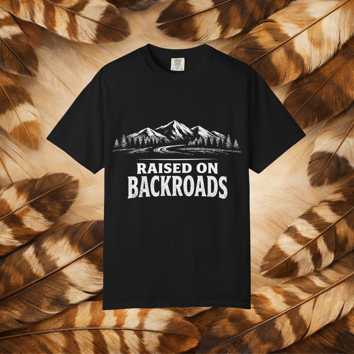 Raised on Backroads T‑Shirt-Retro Mountain Adventure Tee