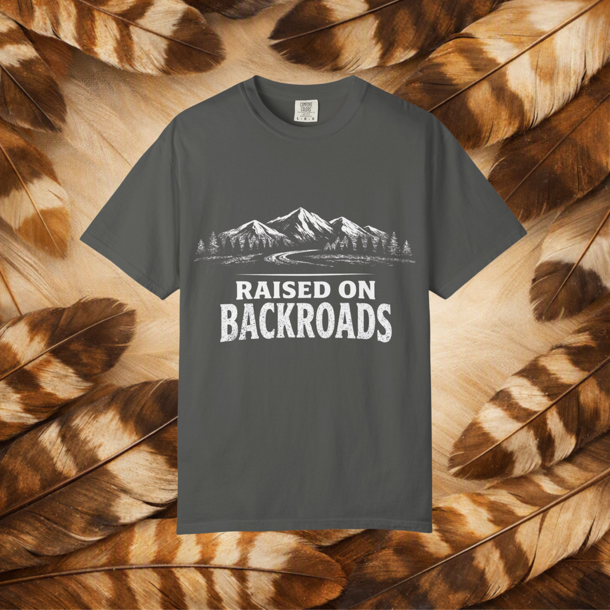 Raised on Backroads T‑Shirt-Retro Mountain Adventure Tee