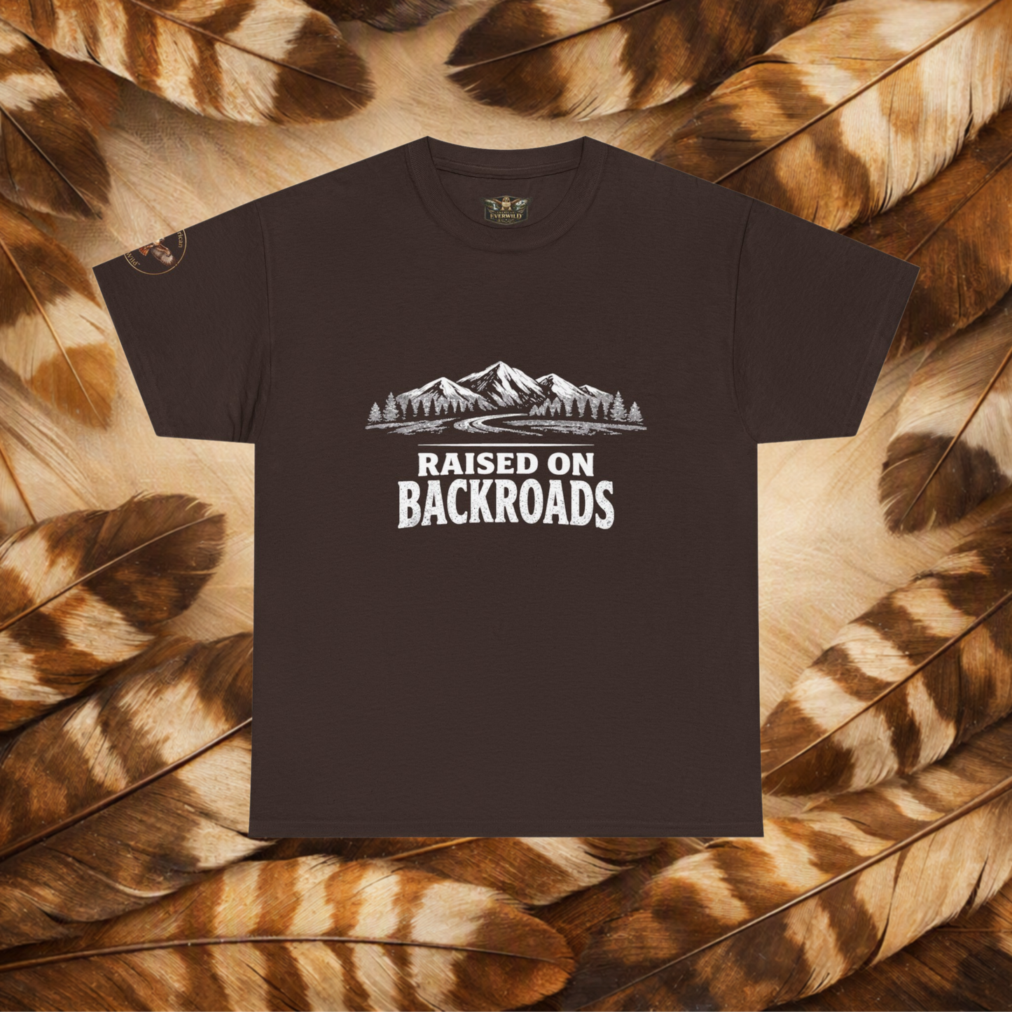 Raised on Backroads T‑Shirt — Retro Mountain Adventure Tee