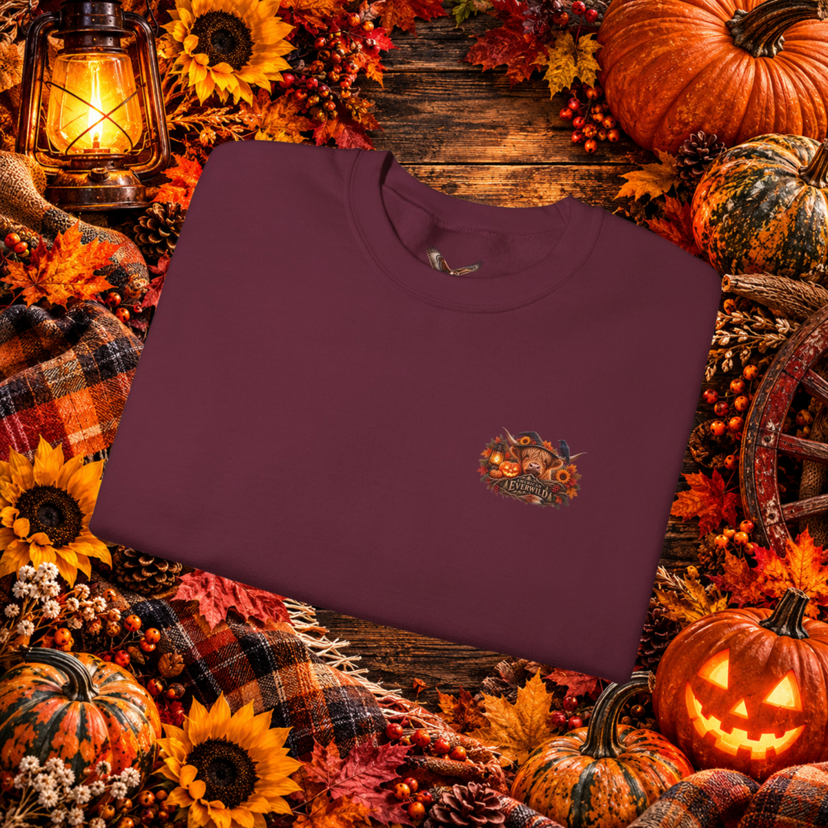 Fall Is My Favorite Haunting Season | Highland Cow Crewneck