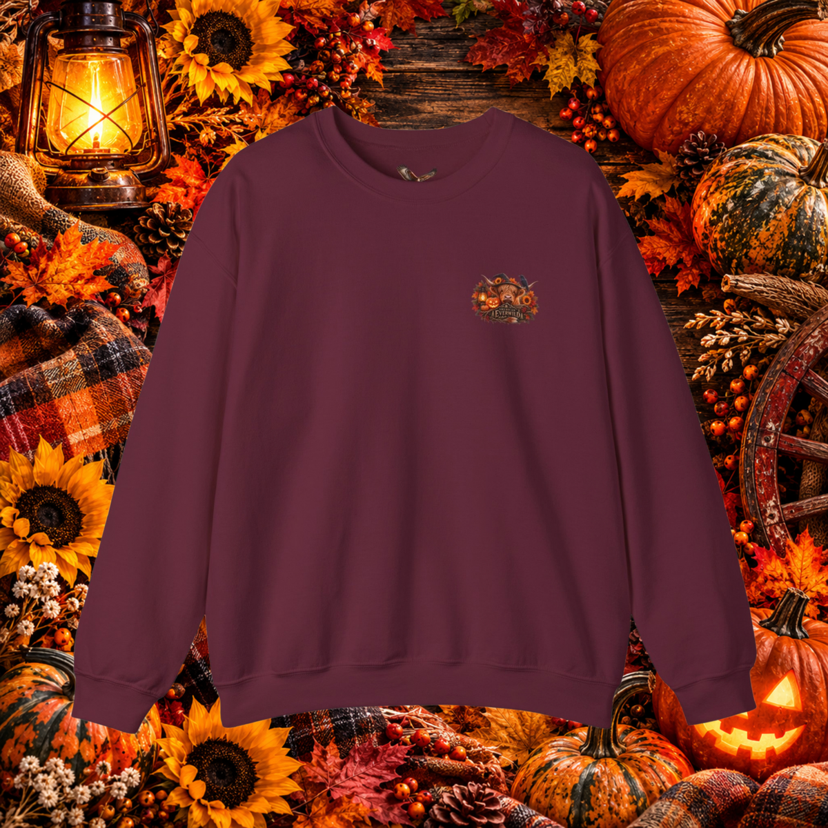 Fall Is My Favorite Haunting Season | Highland Cow Crewneck