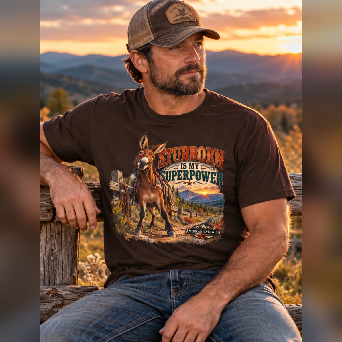 Stubborn Is My Superpower — Funny Mule Western Graphic Tee