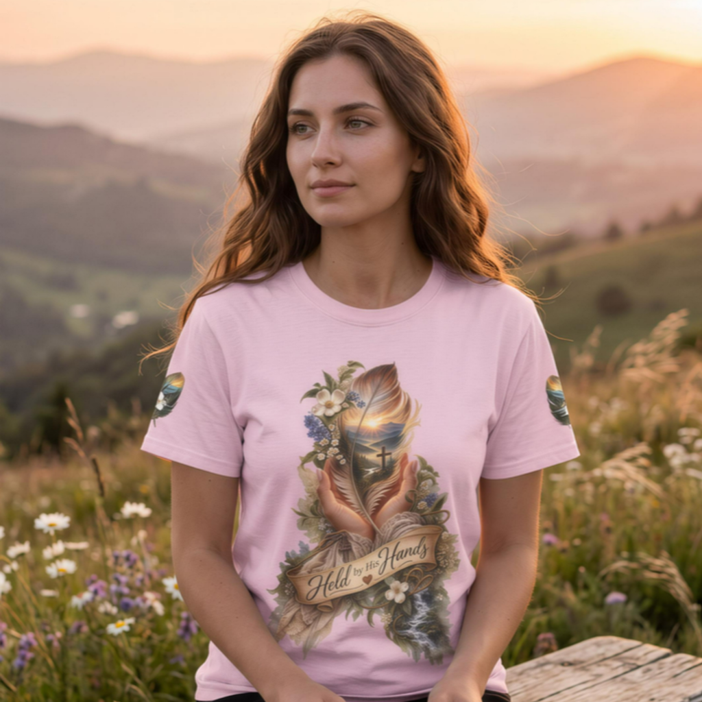 Held By His Hands | Faith Graphic-Women's Tee