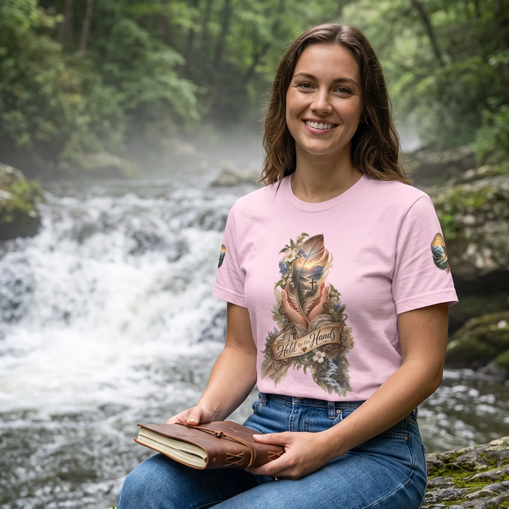 Held By His Hands | Faith Graphic-Women's Tee