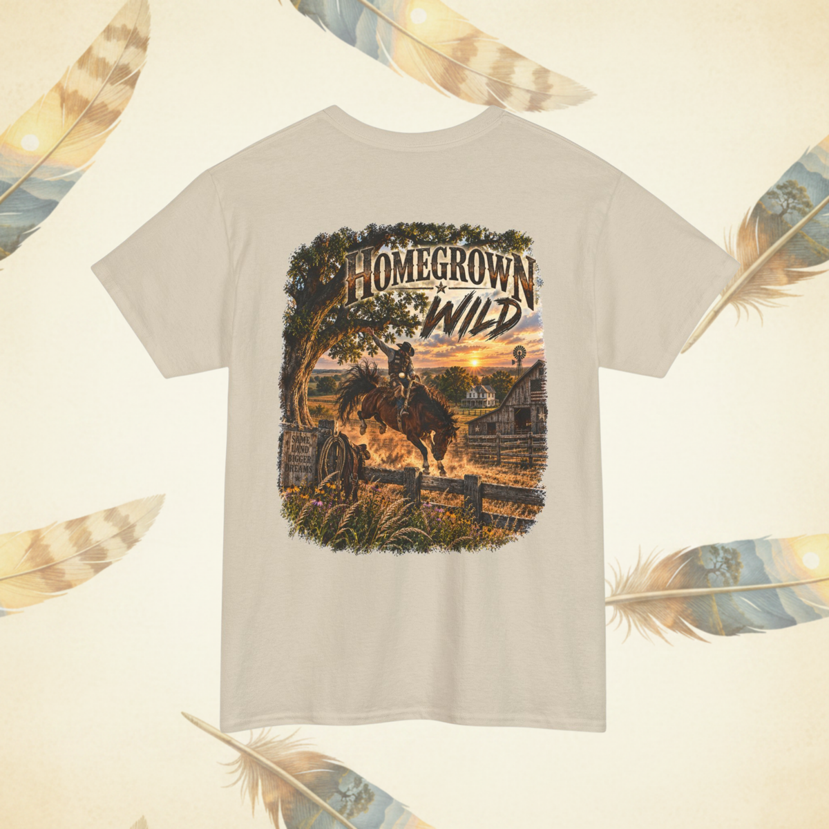 Homegrown Wild Graphic Tee | Rural Cowboy Sunset Shirt