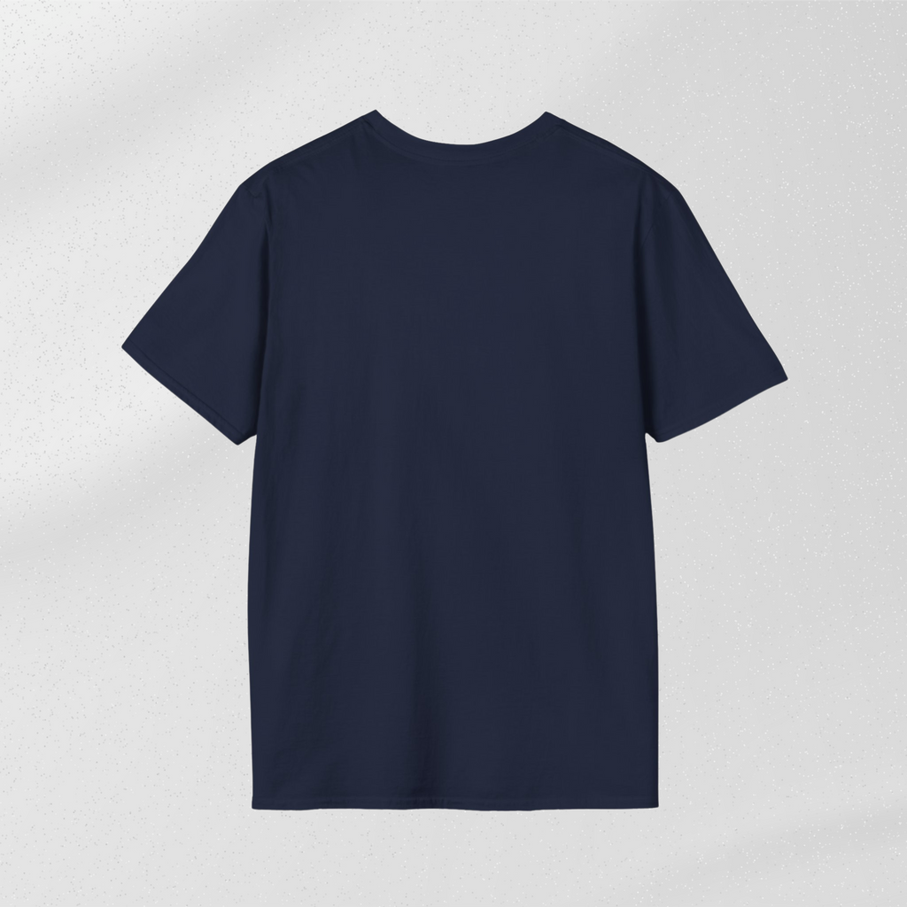 Navy crewneck T-shirt, short sleeves, plain front design
