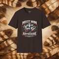 Meet Him Anywhere Women's Tee — Christian Cross Graphic Tee