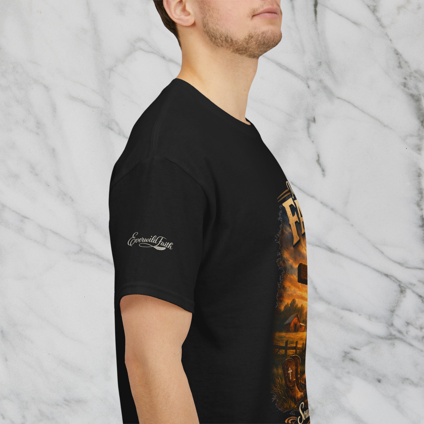 Men of Faith T‑Shirt — Southern Grace Cross Prayer Christian Tee