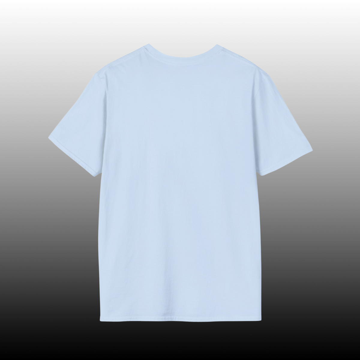 Light blue crew neck t-shirt, plain front view