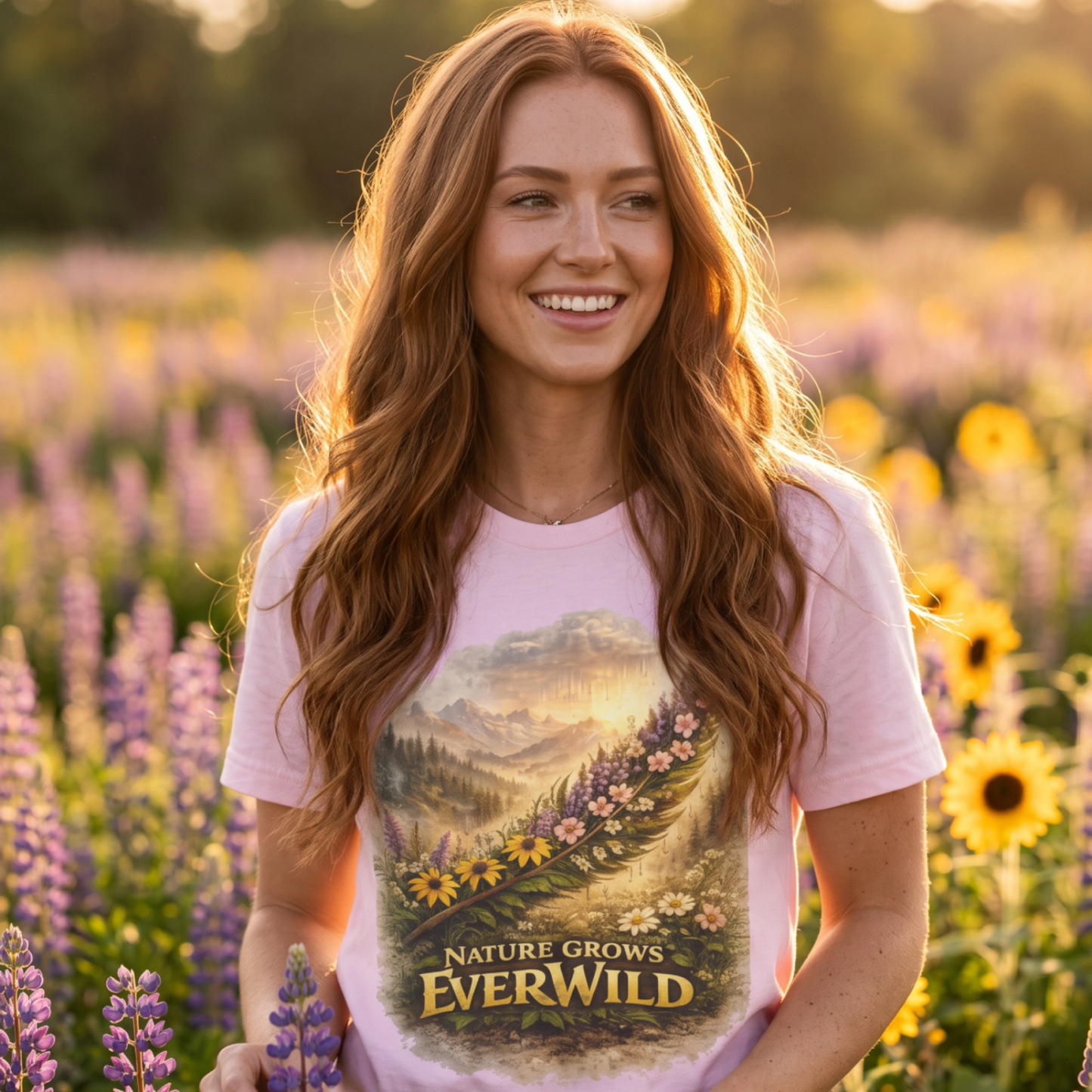 Nature Grows Everwild T-Shirt — Vintage Mountain Wildflower Tee