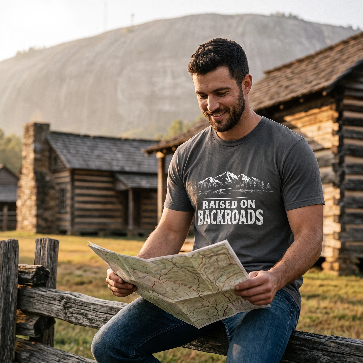 Raised on Backroads T-Shirt — Vintage Mountain Road Tee
