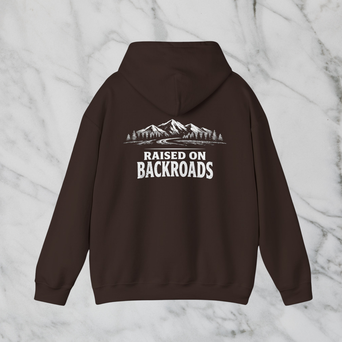 Raised on Backroads Hoodie — Rustic Mountain Adventure Pullover