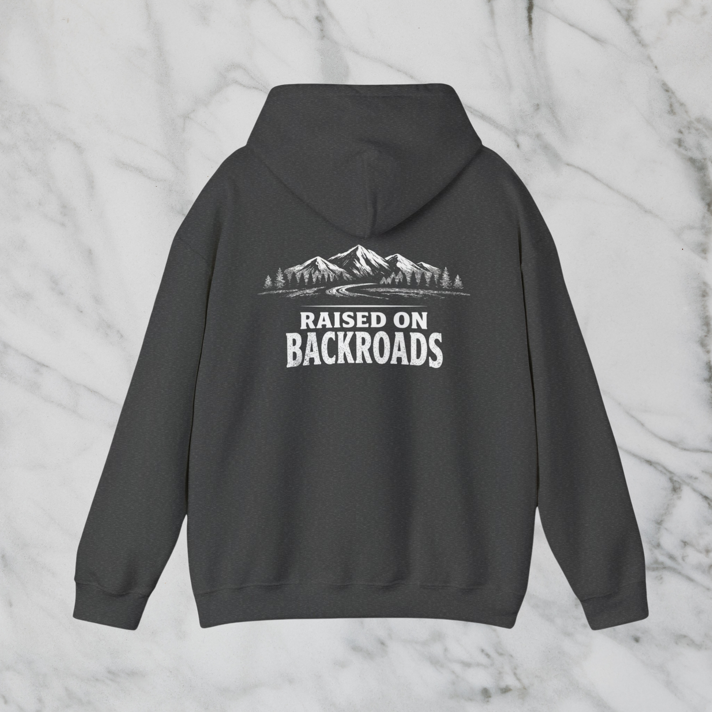Raised on Backroads Hoodie — Rustic Mountain Adventure Pullover