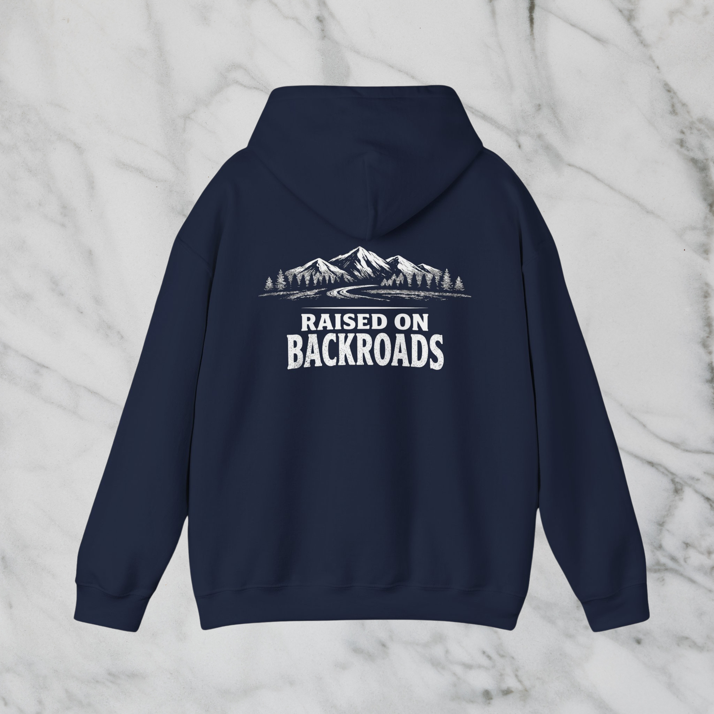 Raised on Backroads Hoodie — Rustic Mountain Adventure Pullover