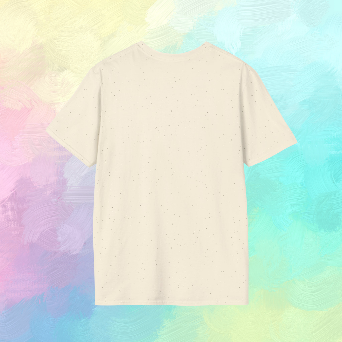 Natural/off-white crewneck T-shirt with short sleeves