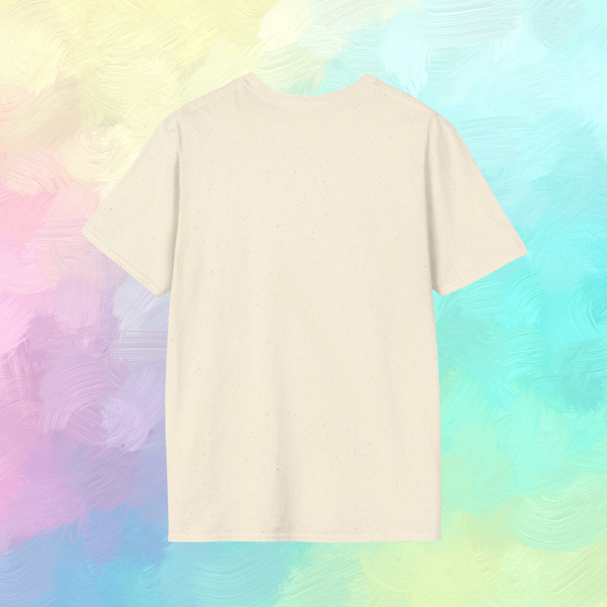Natural/off-white crewneck T-shirt with short sleeves