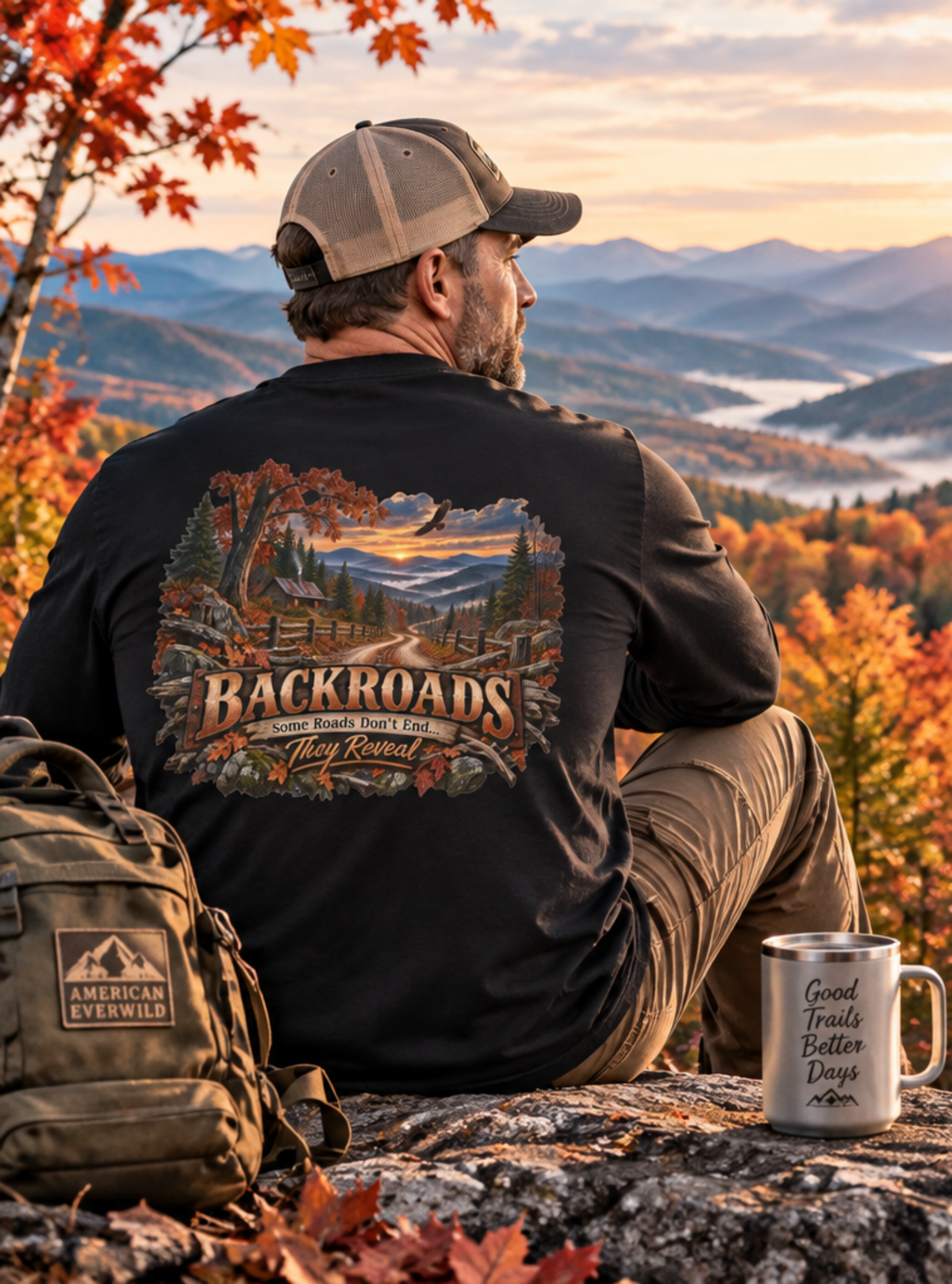 Backroads "Some Roads Don't End — They Reveal" Fall Men's Longsleeve