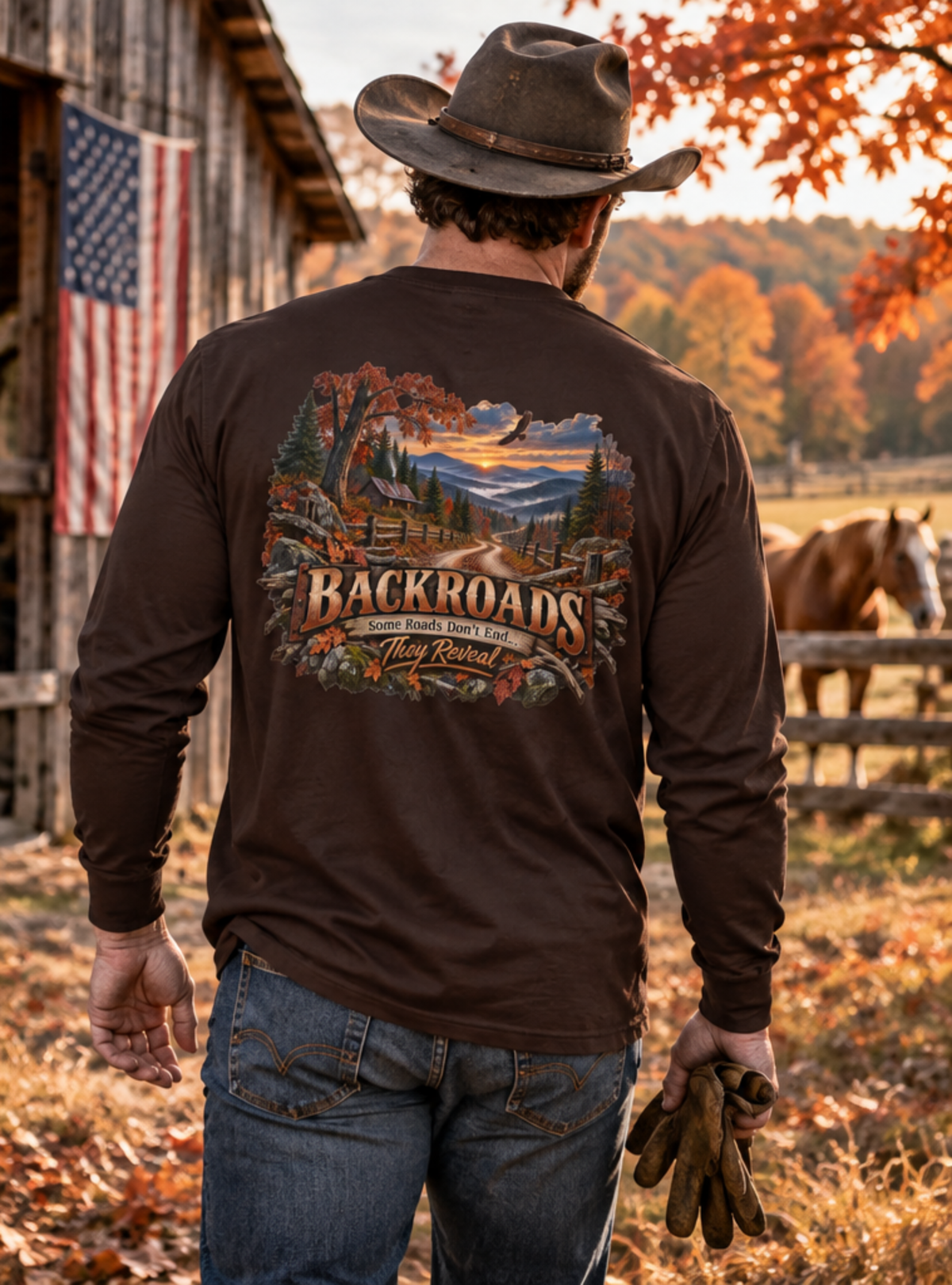 Backroads "Some Roads Don't End — They Reveal" Fall Men's Longsleeve