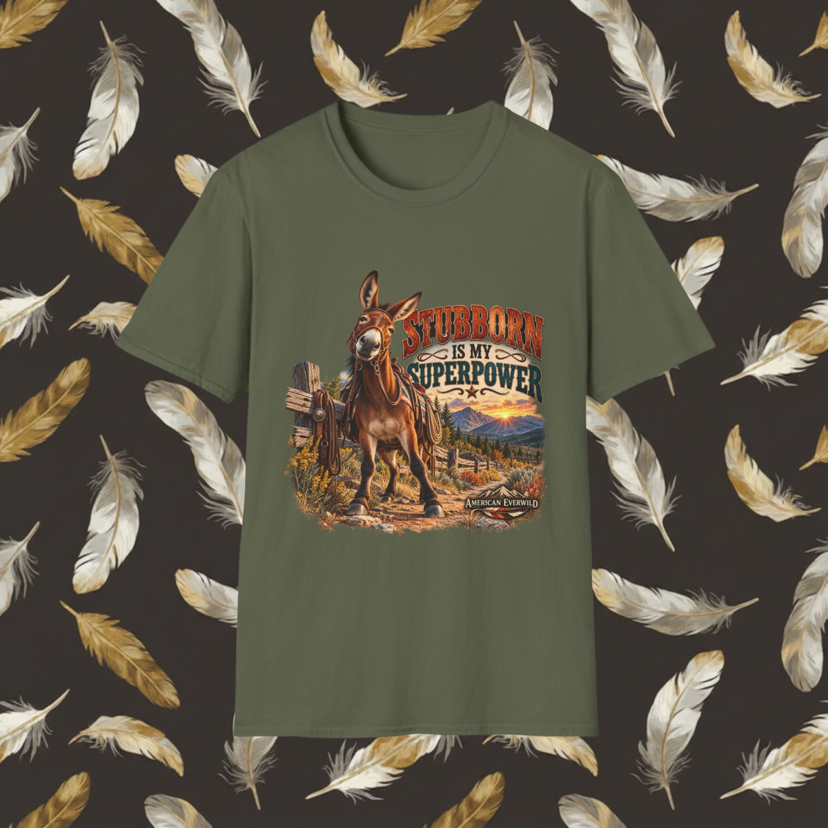Stubborn Is My Superpower — Funny Mule Western Graphic Tee