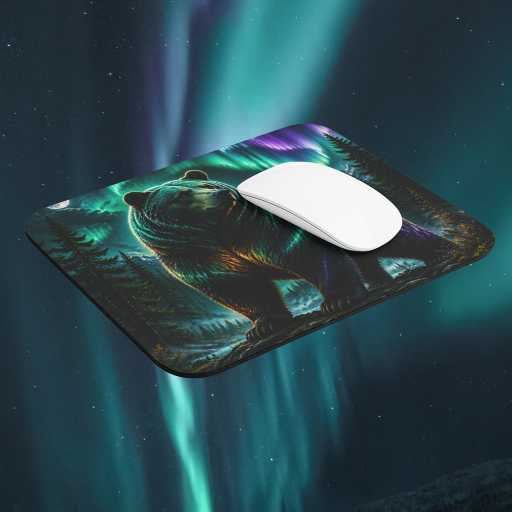 Aurora Wildborn — Northern Lights Bear Mousepad