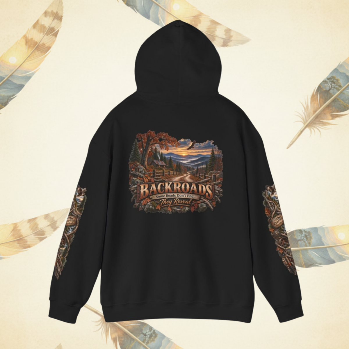 Backroads Men's Hawk Hoodie — “Some Roads Don’t End, They Reveal”