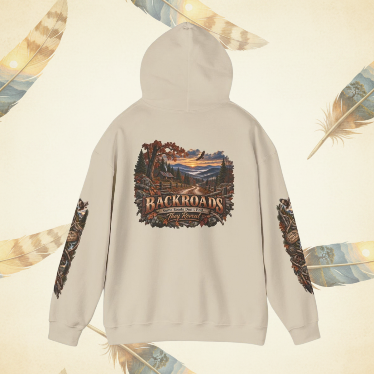 Backroads Men's Hawk Hoodie — “Some Roads Don’t End, They Reveal”
