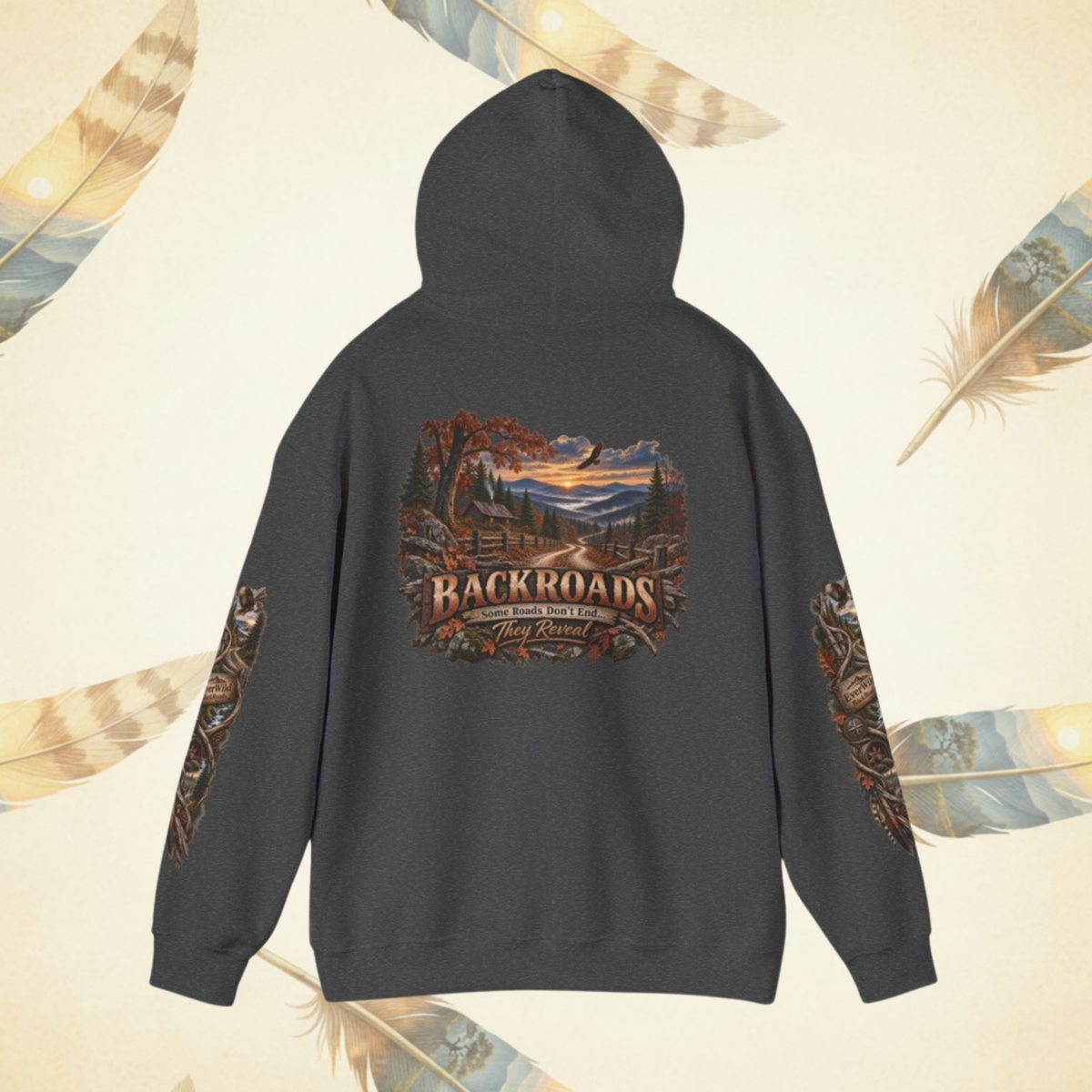 Backroads Men's Hawk Hoodie — “Some Roads Don’t End, They Reveal”