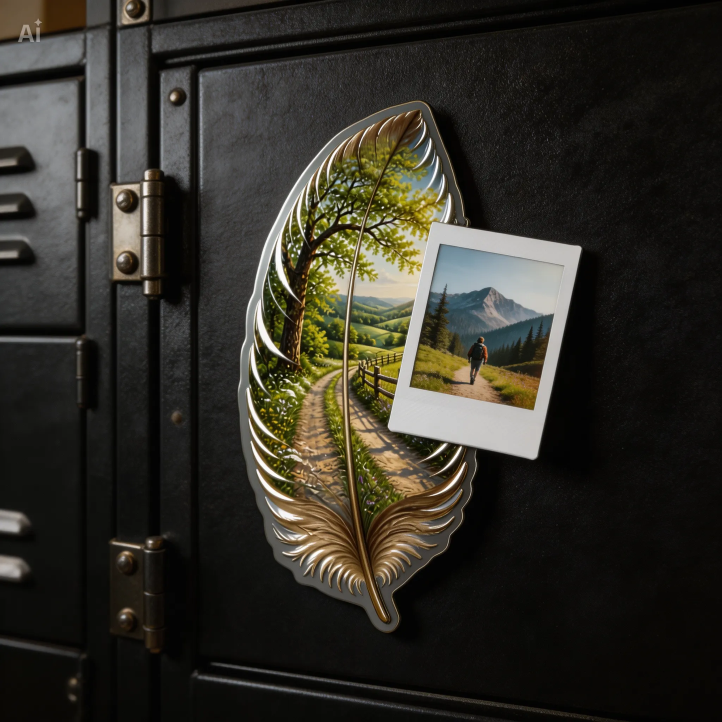Feather Landscape Magnet — Custom Shape Scenic Fridge Magnet