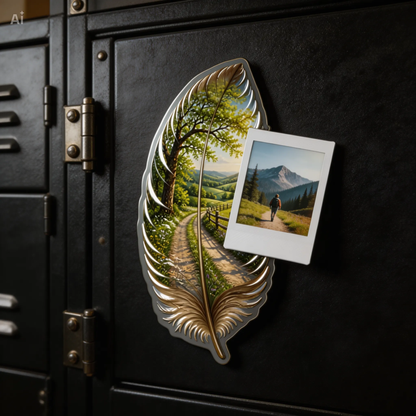 Feather Landscape Magnet — Custom Shape Scenic Fridge Magnet