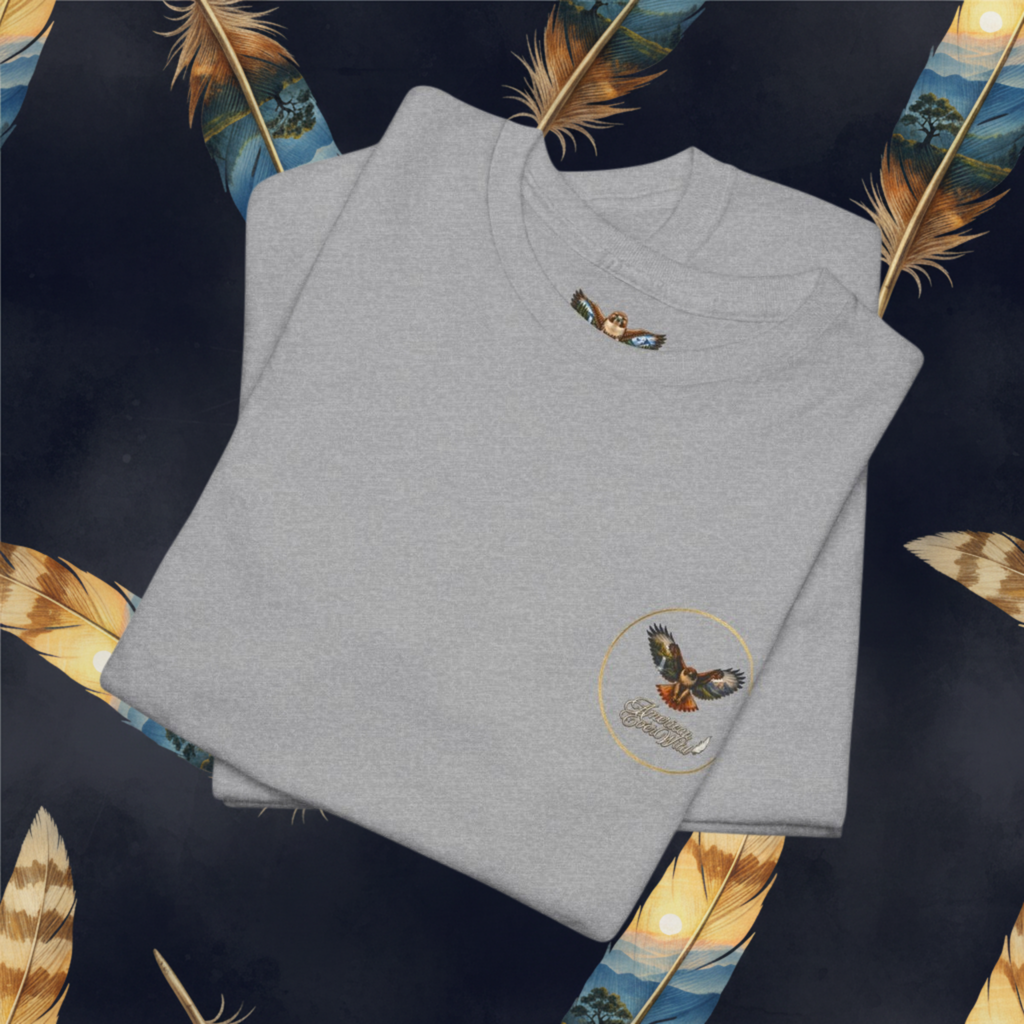 Gathered In His Name — Feather Prayer T‑Shirt (Psalm 91 Faith Tee)