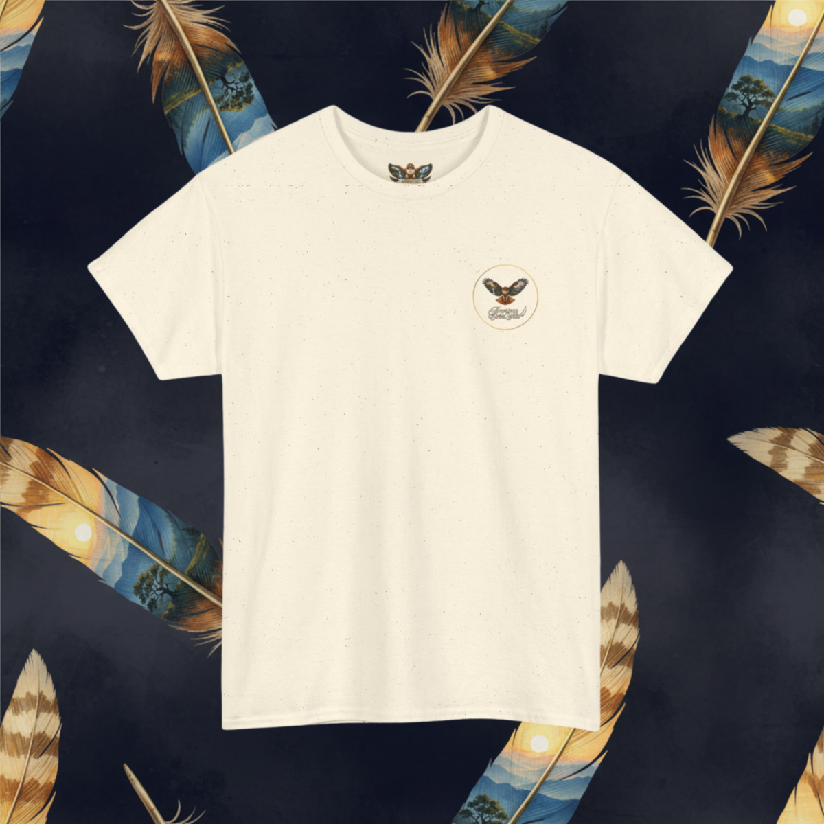 Gathered In His Name — Feather Prayer T‑Shirt (Psalm 91 Faith Tee)