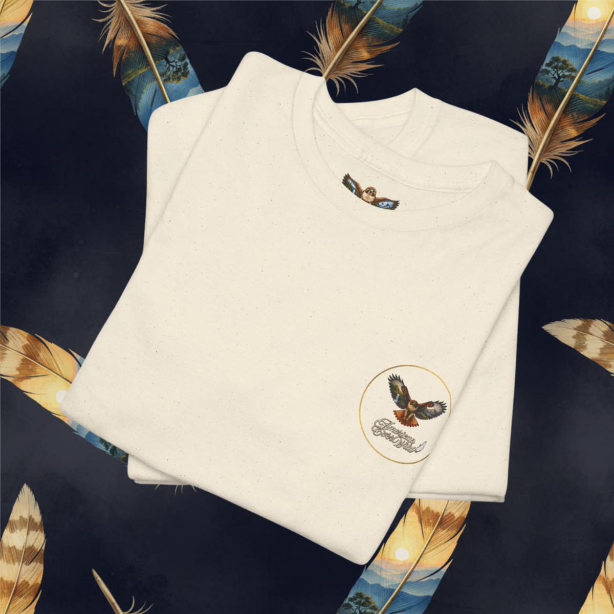 Gathered In His Name — Feather Prayer T‑Shirt (Psalm 91 Faith Tee)