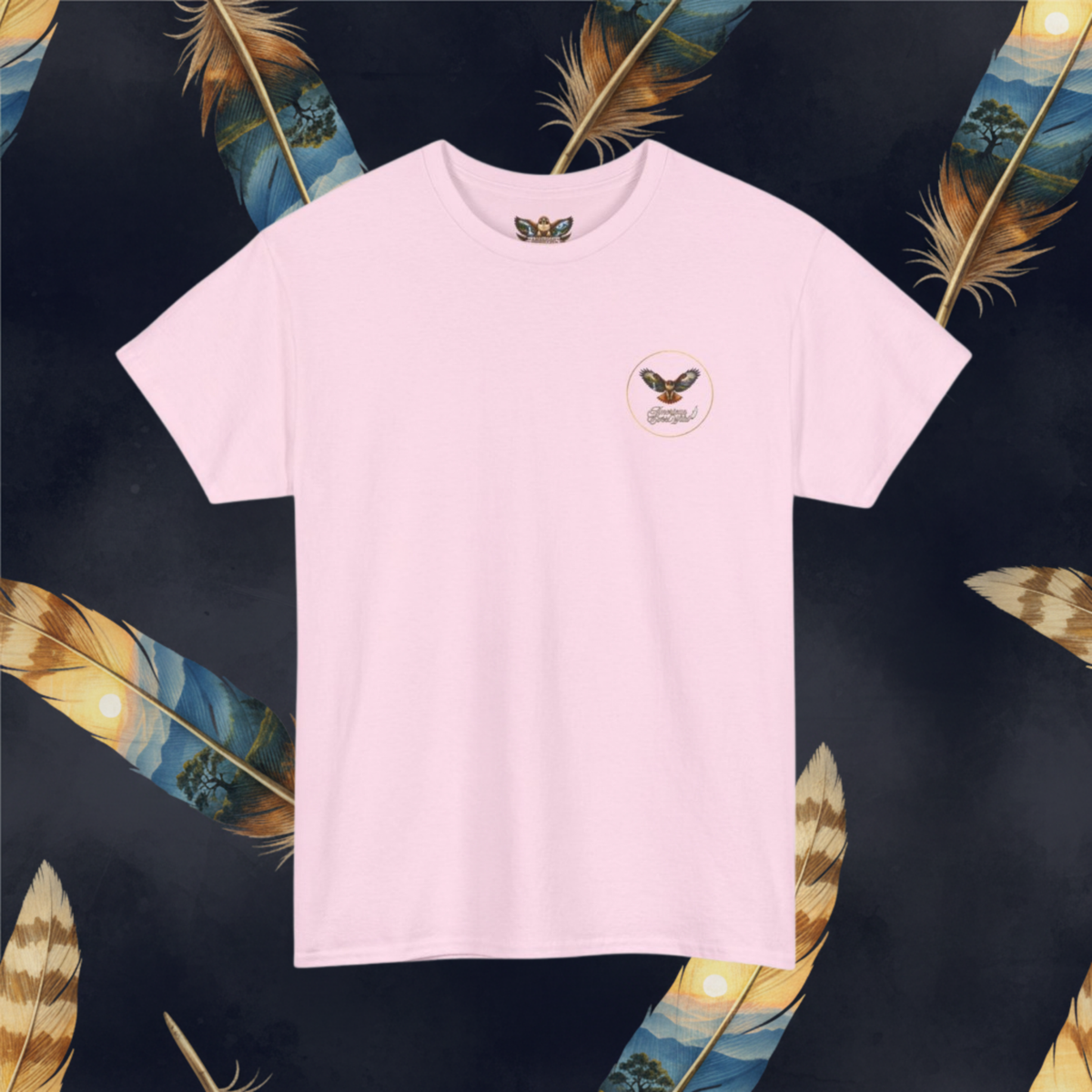 Gathered In His Name — Feather Prayer T‑Shirt (Psalm 91 Faith Tee)
